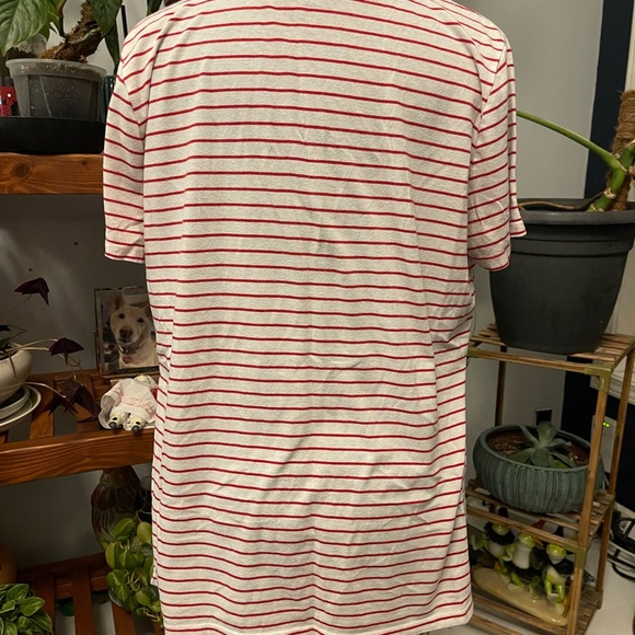 a.n.a Red and White Striped V-Neck Tee - Picture 2 of 2